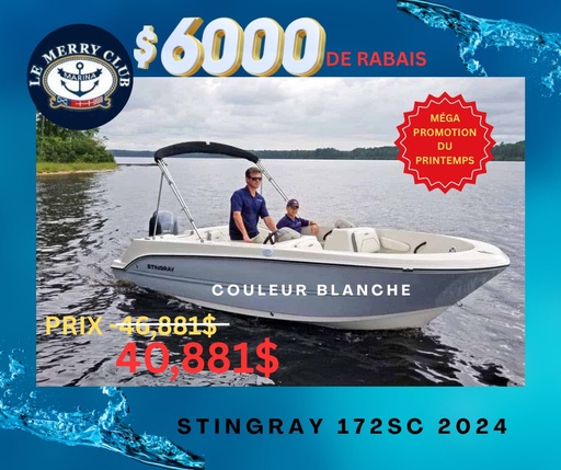 [STI172SC bk/wh-br/bk (PNYUS36MA424) NPGK] 172SC Stingray 2024 Suzuki 70HP