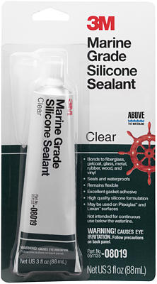 [08019 600-08019] Mastic silicone de qualité marine 3M – Transparent 88 ml