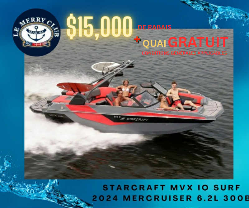 [STASURF red/tan-char/bk (STR91820K324)] Starcraft MVX IO SURF 2024 Mercruiser6.2L 300B (copie)