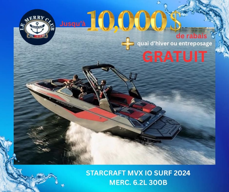 [STASURF red/tan-char/bk (STR91820K324)] Starcraft MVX IO SURF 2024 Mercruiser6.2L 300B