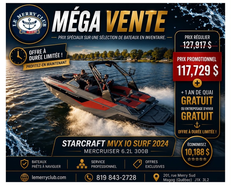 [STASURF red/tan-char/bk (STR91820K324)] Starcraft MVX IO SURF 2024 Mercruiser6.2L 300B