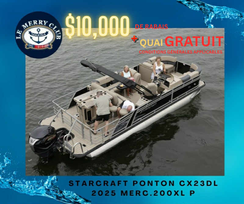 [PCX23DL Onyx (STR96135F425) PKG] Starcraft Ponton CX23DL BAR 2025 Merc. 200XL P