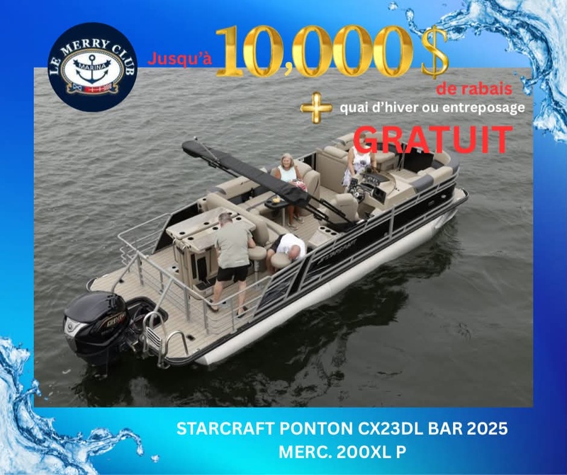[PCX23DL Onyx (STR96135F425) PKG] Starcraft Ponton CX23DL BAR 2025 Merc. 200XL P