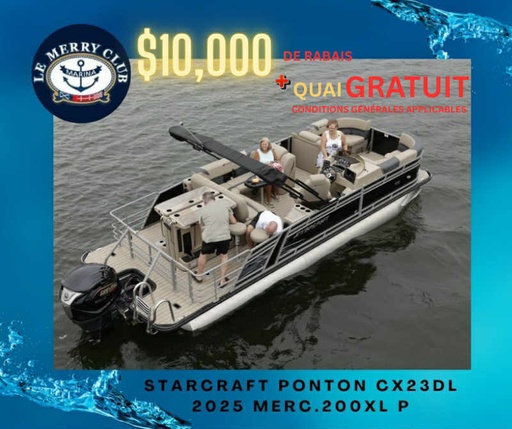 [PCX23DL Onyx (STR96135F425) PKG] Starcraft Ponton CX23DL BAR 2025 Merc. 200XL P