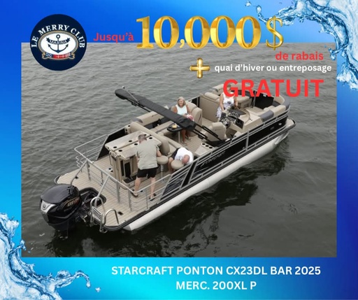 [PCX23DL Onyx (STR96135F425) PKG] Starcraft Ponton CX23DL BAR 2025 Merc. 200XL P