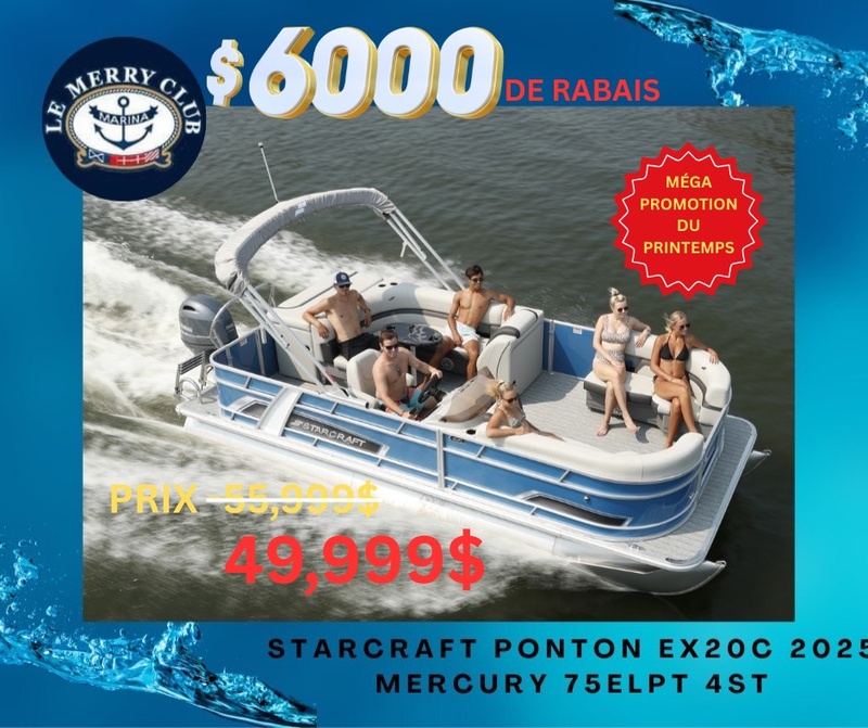 [PEX20C Std (STR96136F425) PKG] Starcraft Ponton EX20C 2025 Mercury 75ELPT 4ST