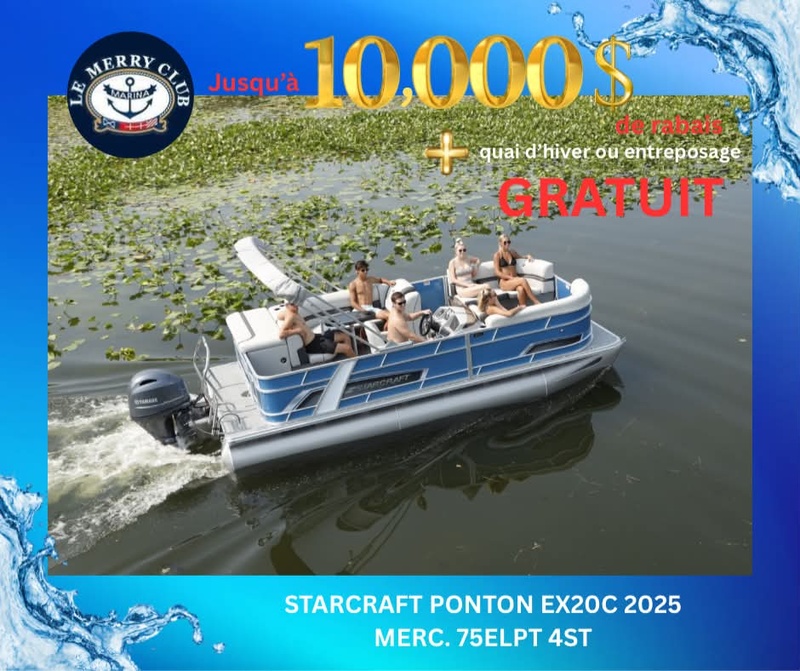 [PEX20C Std (STR96136F425) PKG] Starcraft Ponton EX20C 2025 Mercury 75ELPT 4ST