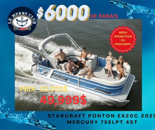 [PEX20C Std (STR96136F425) PKG] Starcraft Ponton EX20C 2025 Mercury 75ELPT 4ST