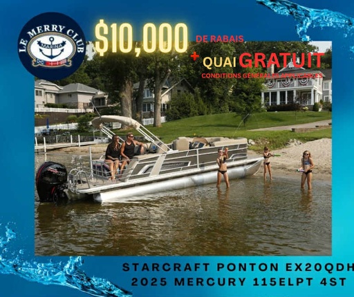 [PEX20QDH Carbon (STR96325F425) NPKG] Starcraft Ponton EX20QDH 2025 Préconfiguré