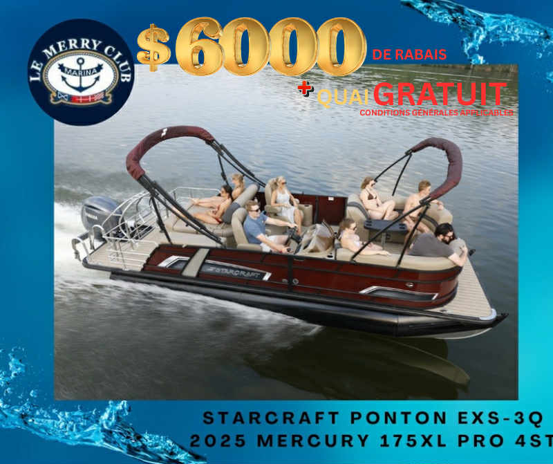 [PEXS-3Q Bourgogne (STR96319F425) PKG] Starcraft Ponton EX20QDH 2025 Mercury 115ELPT 4ST (copie)