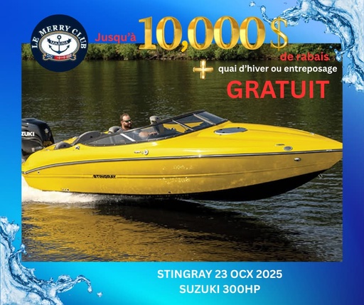 [STI23OCX yellow/bk (PNYUS3DKF425) PKG] 23 OCX Stingray 2025 Suzuki 300HP