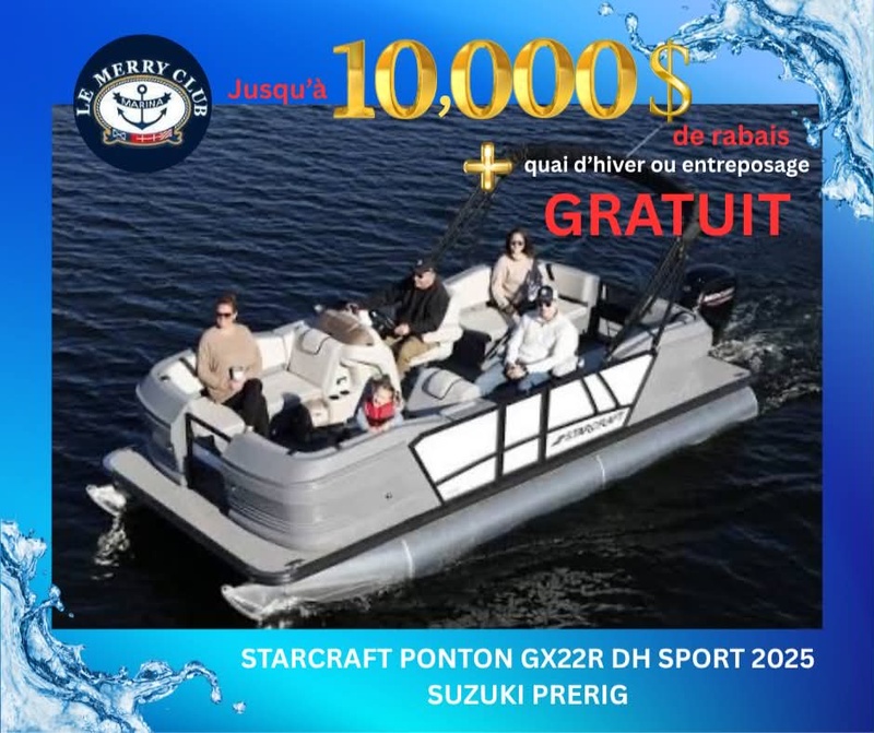 [PGX22RDH Blue (STR02095A525) NPKG] Starcraft Ponton GX22R DH Sport 2025 Suzuki Prerig