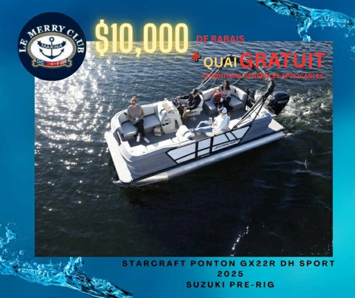 [PGX22RDH Blue (STR02095A525) NPKG] Starcraft Ponton GX22R DH Sport 2025 Suzuki Prerig