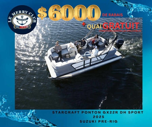 [PGX22RDH Blue (STR02095A525) NPKG] Starcraft Ponton GX22R DH Sport 2025 Suzuki Prerig