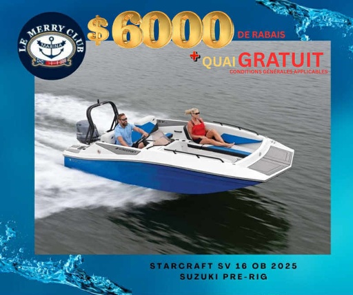 [SV16 OB blue (STR02404B525) NPKG] Starcraft SV 16 OB 2025 Suzuki PRÉCONFIGURÉ