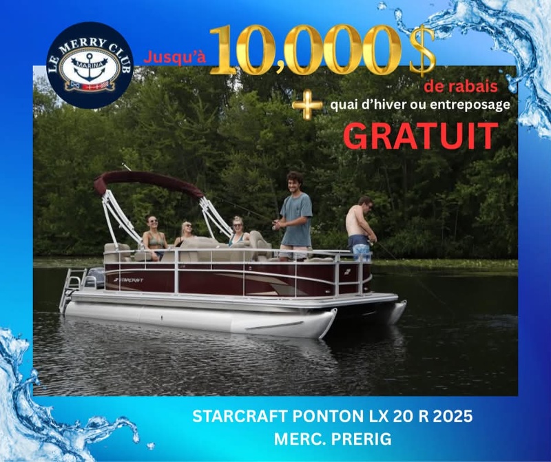 [PLX20 R onyx (STR02571B525) NPKG] Starcraft Ponton LX 20 R 2025 Mercury prerig