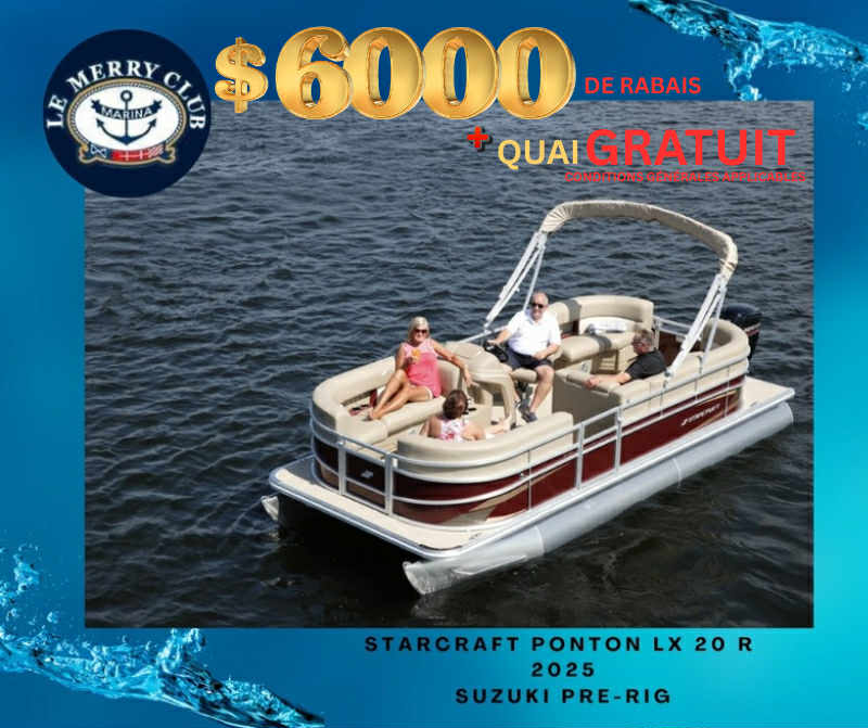 [PLX20 R onyx (STR02571B525) NPKG] Starcraft Ponton LX 20 R 2025 Mercury prerig