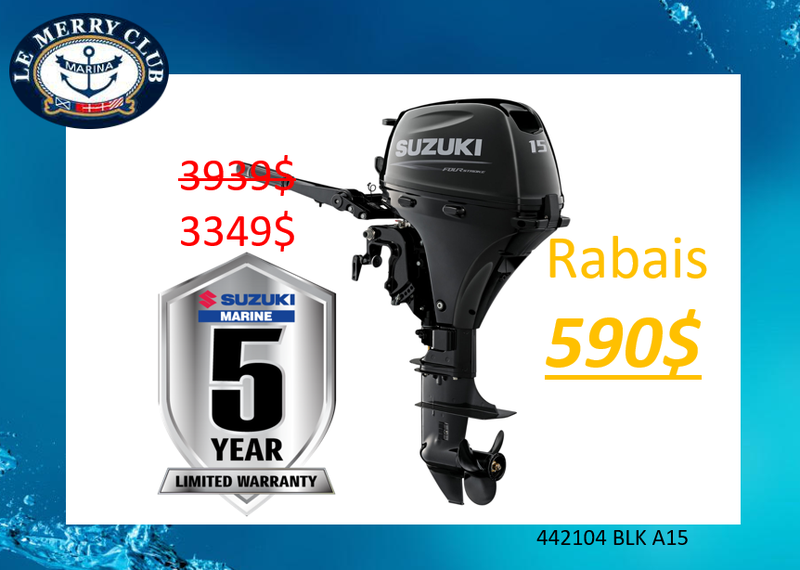 [SUZ15 (01504F-442104) A15''] Suzuki 15HP 442104 Blk A15''