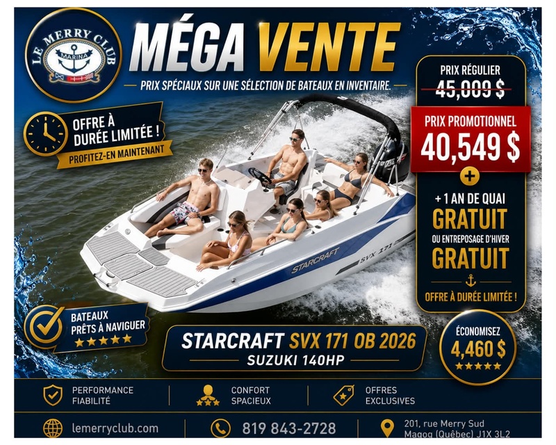 [SVX171OB cognac/bk (STR09564J526) NPKG] Starcraft SVX 171 2026 Mercury prerig