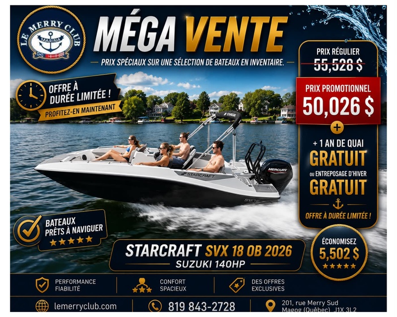 [SVX18 OB gris (STR1054L526) NPKG]  Starcraft SVX 18 OB 2026 Suzuki 140HP