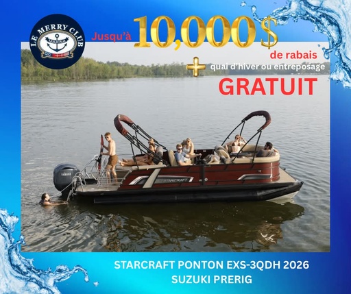 [PEXS3QDH Carbon (STR11130A626) NPKG] Starcraft Pontoon EXS-3QDH 2026 Suzuki PRERIG