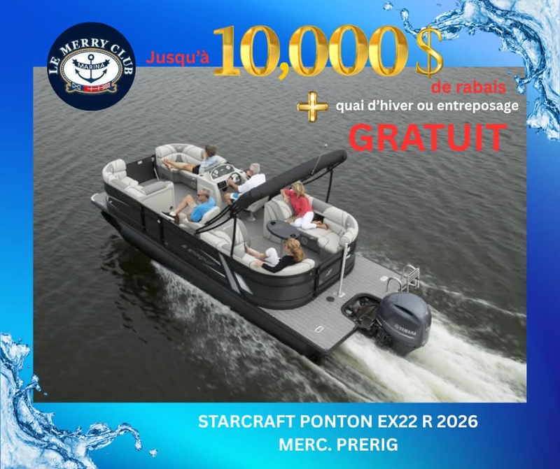 [PEX22R Onyx (STR11152A626) NPKG] Starcraft Pontoon EX22 R 2026 Mercury prerig