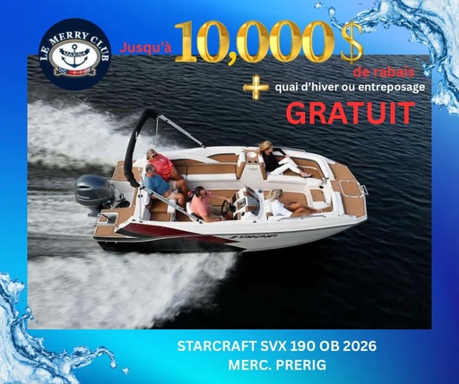 [SVX190 OB cognac/bk (STR11198A626) NPKG] Starcraft SVX 190 OB 2026 Mercury prerig